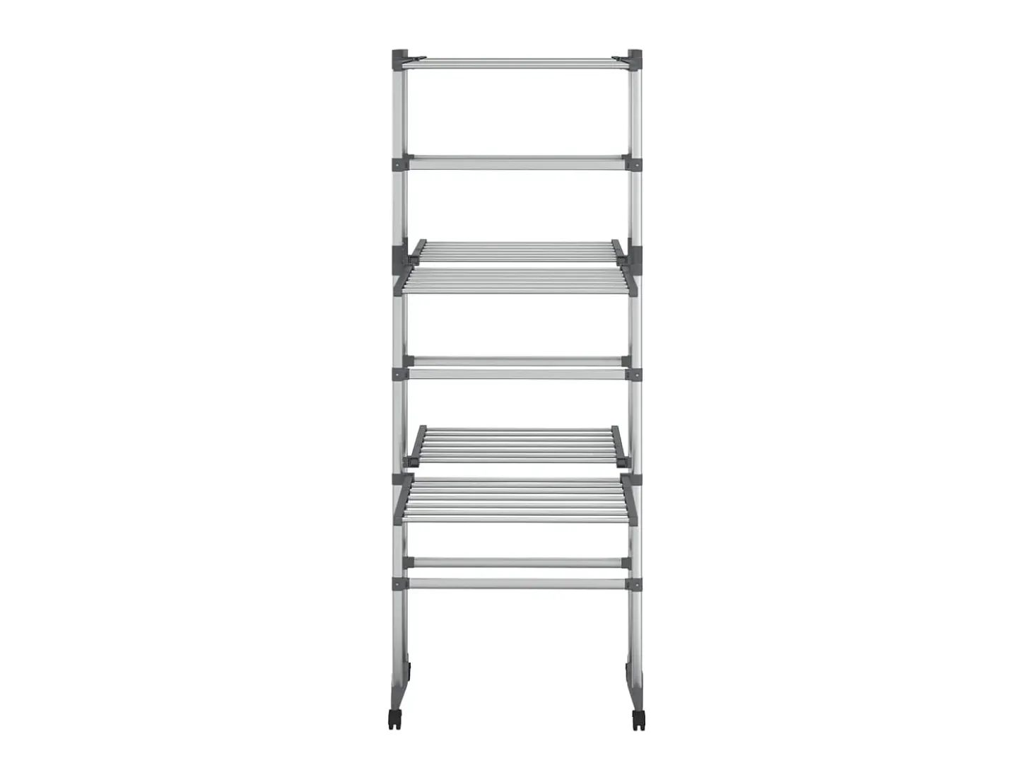 Estendal com 3 prateleiras/rodas 60x70x129 cm prateado PT905681