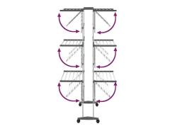Estendal com 3 prateleiras/rodas 60x70x129 cm prateado PT905681