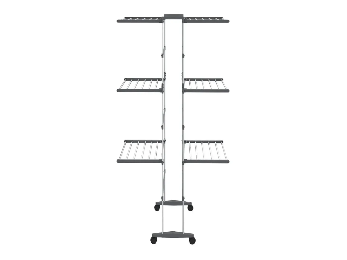 Estendal com 3 prateleiras/rodas 60x70x129 cm prateado PT905681