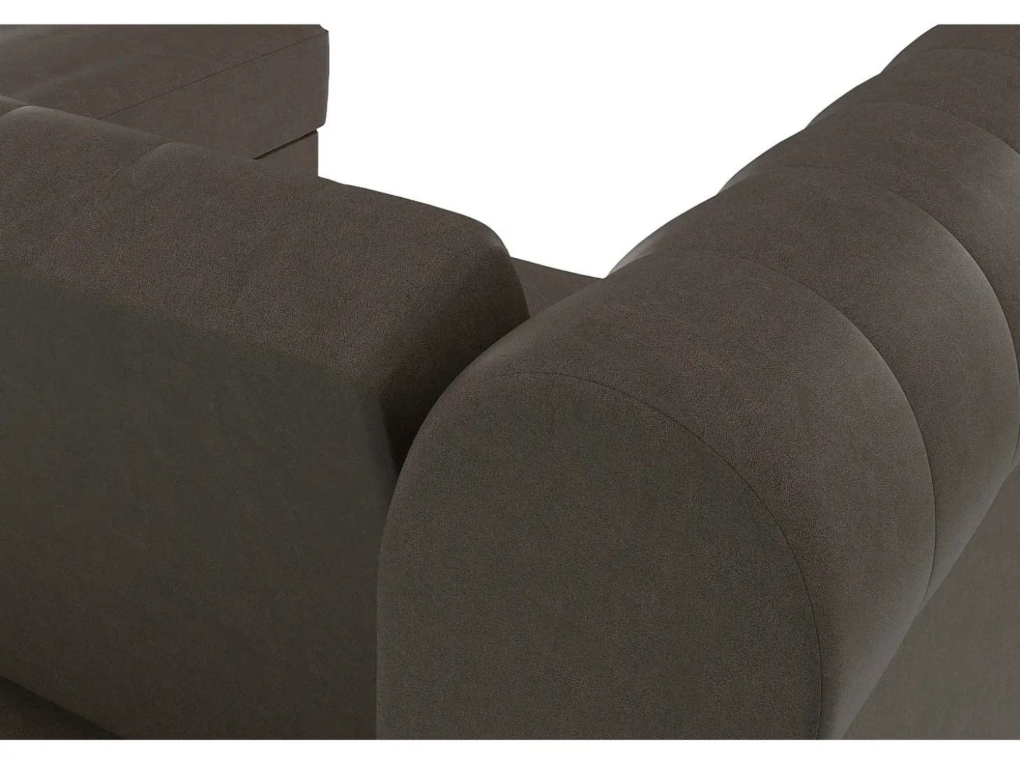 Felix | Sofá-cama Chaise Longue em microfibra castanho escuro