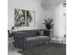 Felix | Sofá-cama de 3 lugares em veludo antracite