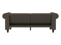 Felix | Sofá-cama de 3 lugares em microfibra castanho-escuro