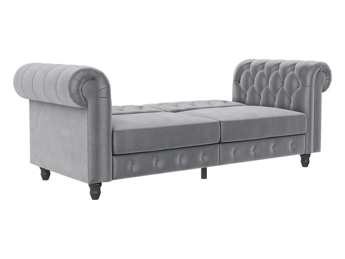Felix | Sofá-cama de 3 lugares em veludo cinzento claro