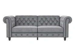 Felix | Sofá-cama de 3 lugares em veludo cinzento claro