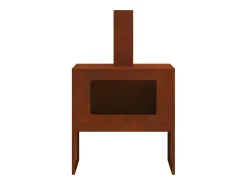 Fire Pit Castanho 60 x 40 x 96 cm Aço resistente às intempéries