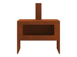 Fire Pit Castanho 80 x 50 x 96 cm Aço resistente às intempéries