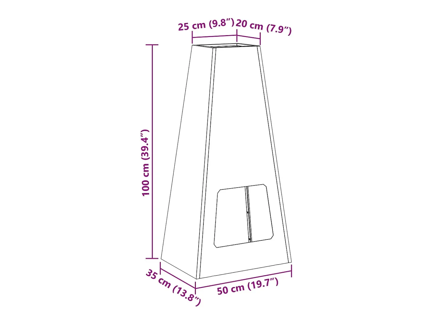 Fire Pit Castanho 50 x 35 x 100 cm