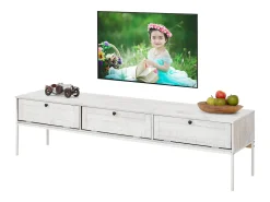 Freya | Móvel TV com 3 portas de abrir em Pinho Creme Branco