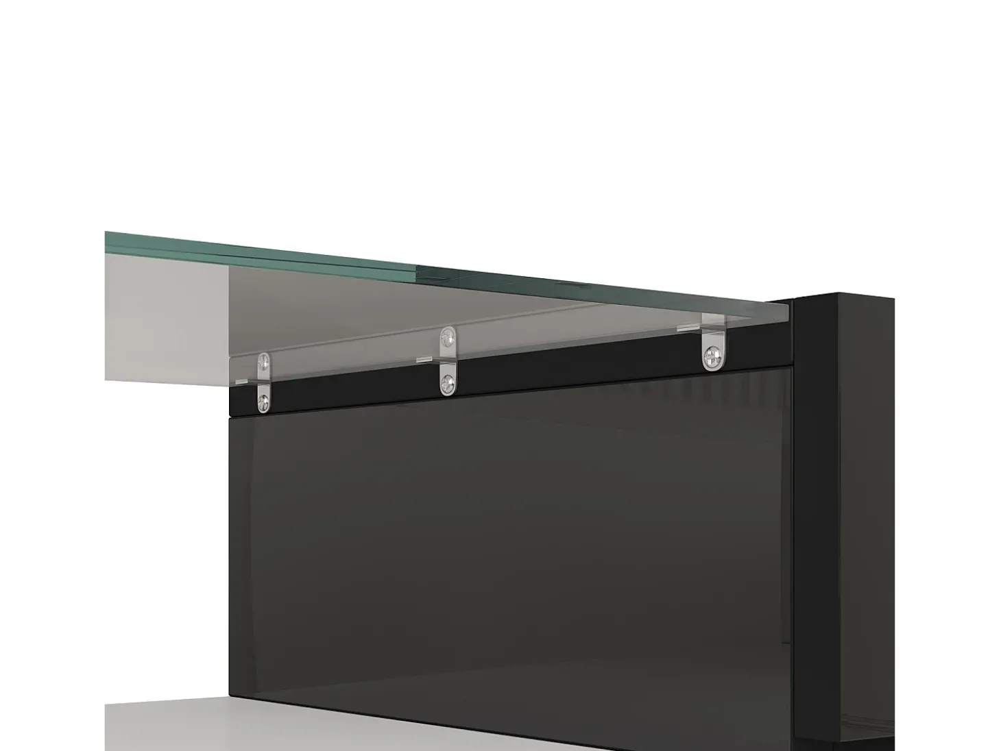 Gabinete de TV 2 gavetas 6 portas e 3 nichos, com LEDs, carga máxima de 60 kg, preto+branco, 145x30x51cm