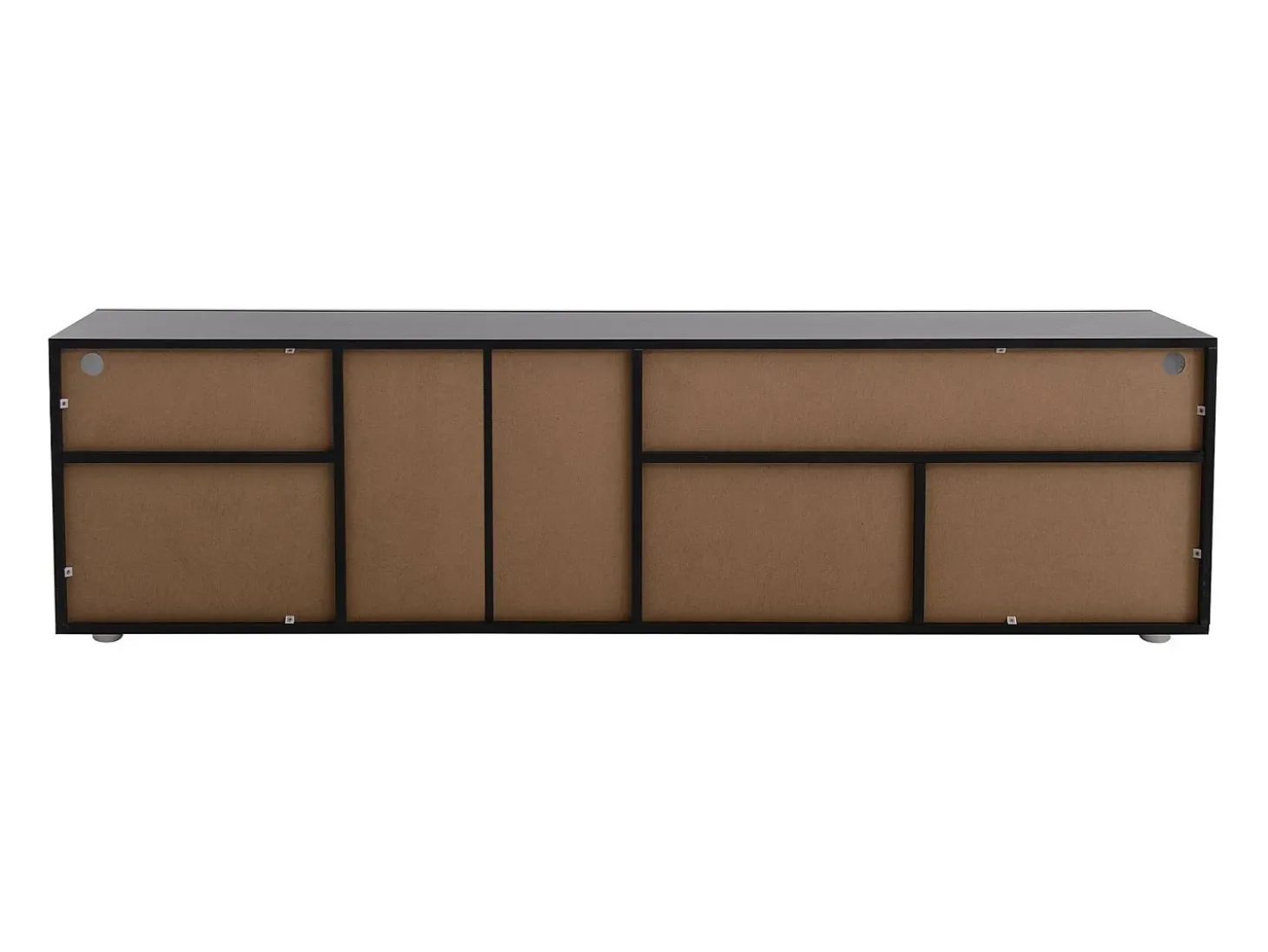 Gabinete de TV em MDF, com LED 4 modos 16 cores, 3 portas e 5 nicho, preto, 180x35x45cm