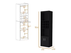 Gabinete para bar Kevil, wengué