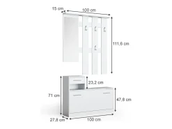 Garderobe branco 100x27.8x111.6 billy