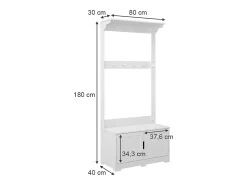 Garderobe branco 80x40x180 lysa