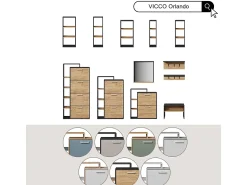 Garderobe mit Hutablage carvalho antracite/goldkraft 60x18x21.6 orlando