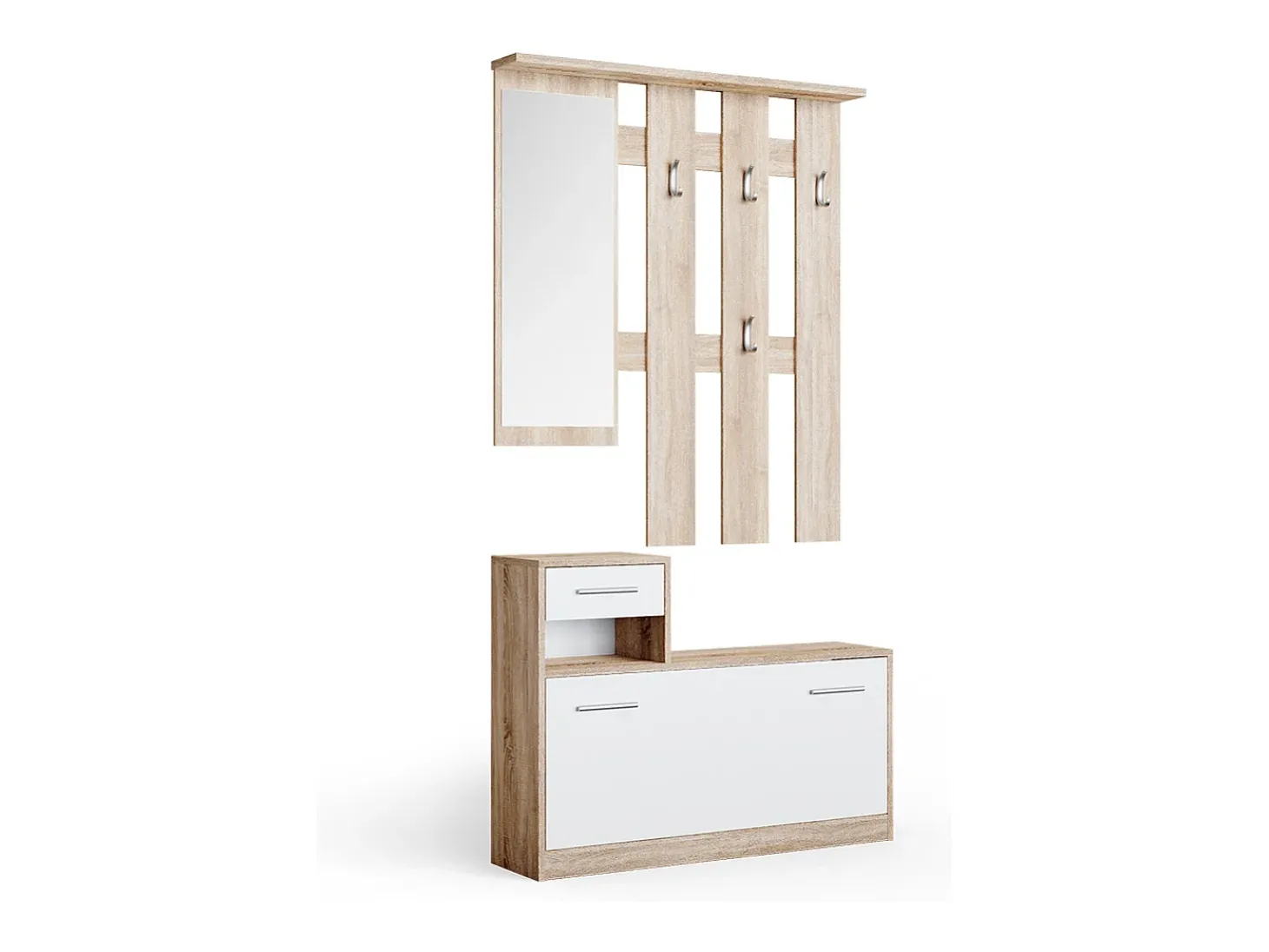 Garderobe sonoma/branco 100x27.8x111.6 billy