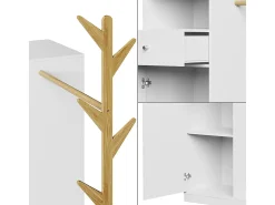 Garderobenschrank branco/bambu 100x40x145 liria