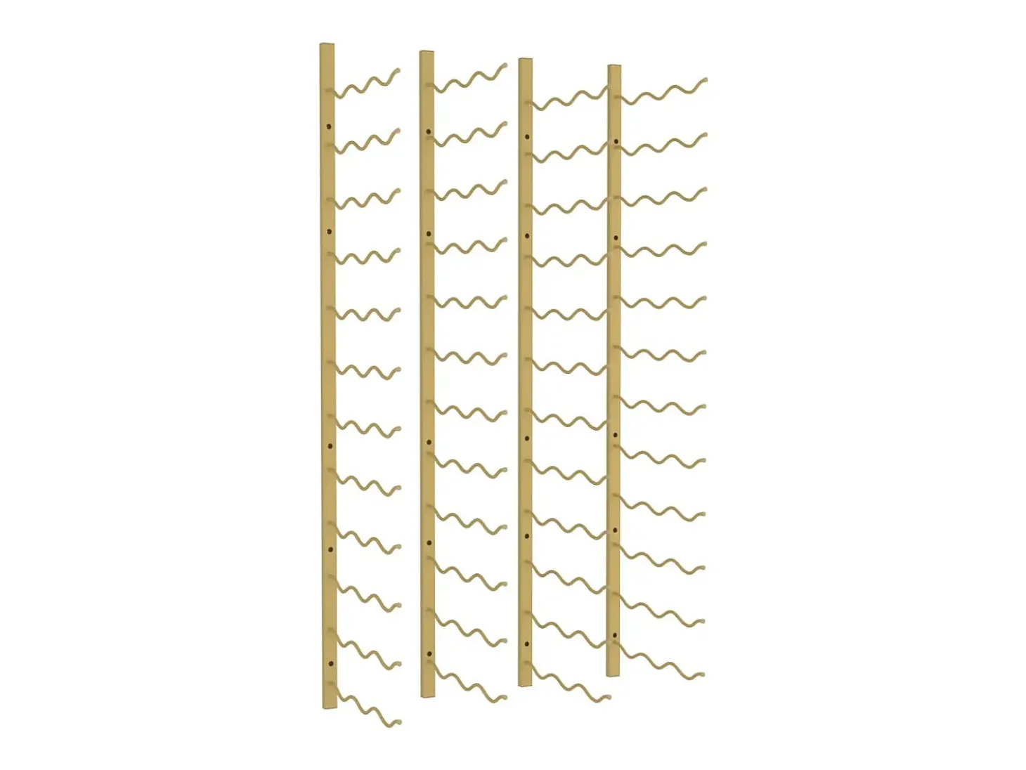 Garrafeira de parede para 36 garrafas 2 pcs ferro dourado PT832369