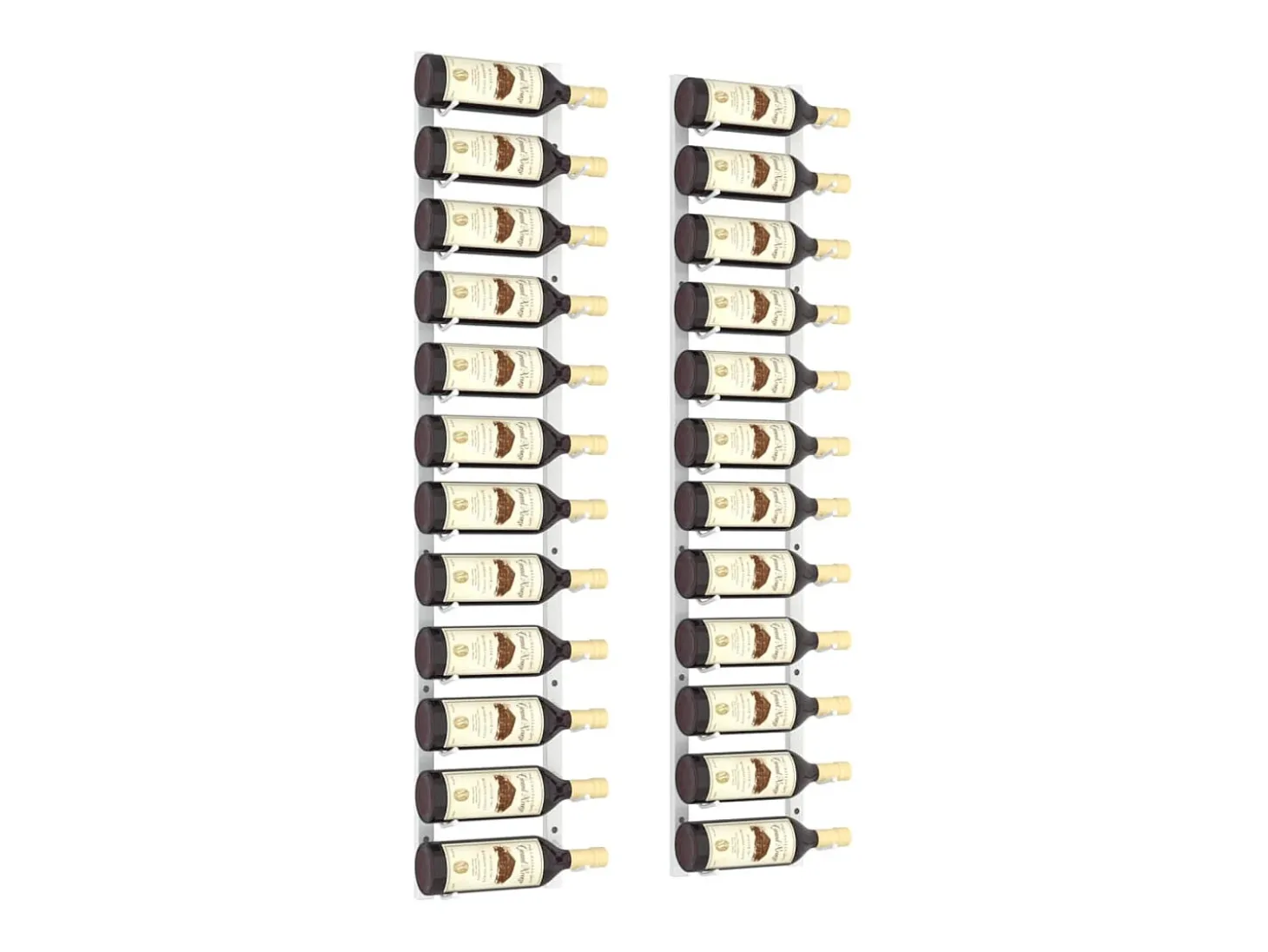 Garrafeira de parede para 12 garrafas 2 pcs ferro branco PT473750