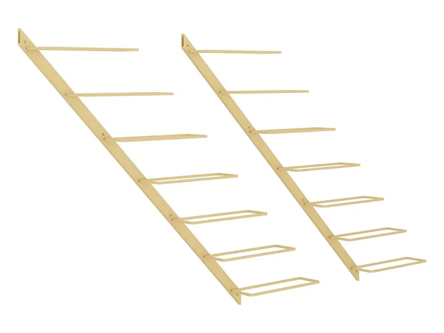 Garrafeira de parede para 7 garrafas metal dourado PT637108