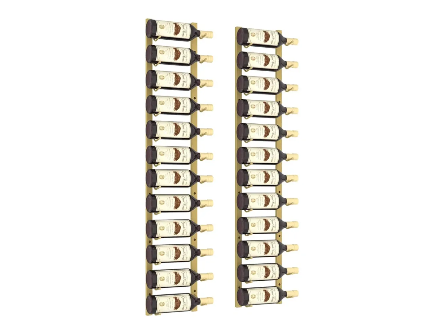 Garrafeira de parede para 12 garrafas 2 pcs ferro dourado PT817206