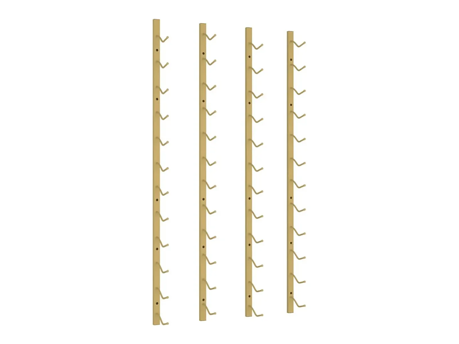 Garrafeira de parede para 12 garrafas 2 pcs ferro dourado PT817206