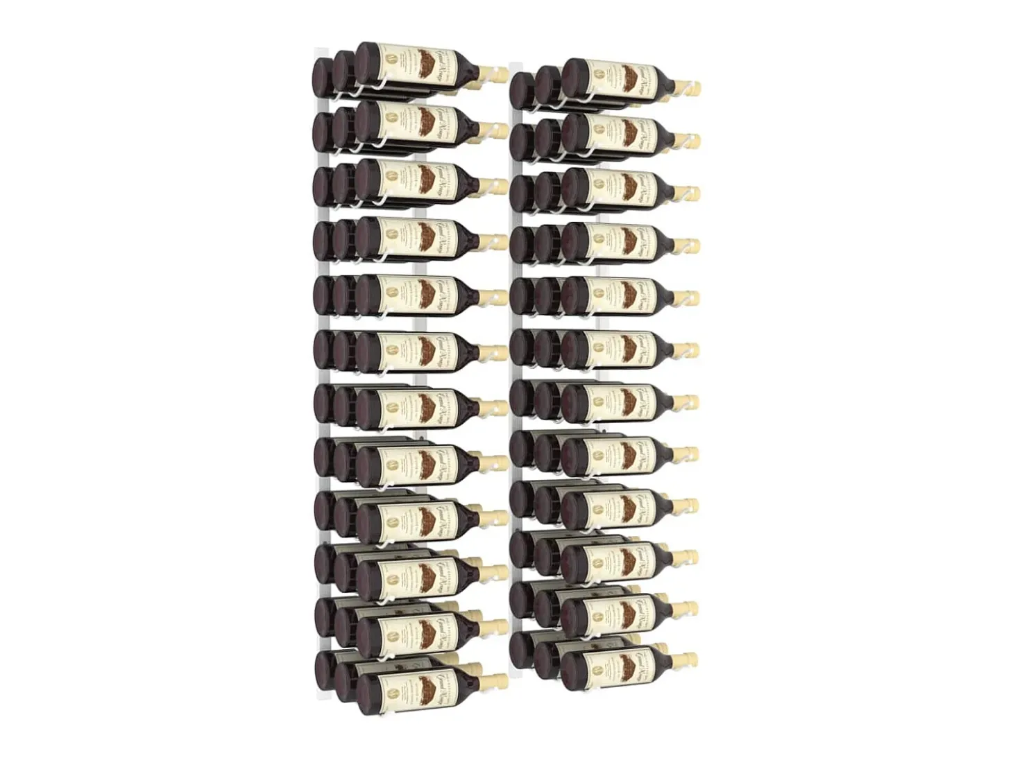 Garrafeira de parede para 36 garrafas 2 pcs ferro branco PT479017