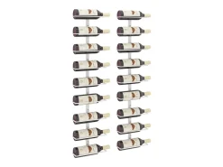 Garrafeira de parede para 9 garrafas 2 pcs ferro branco PT719530