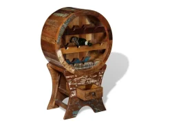 Garrafeira para 10 garrafas madeira recuperada maciça PT152827