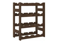 Garrafeira para 16 garrafas madeira de pinho maciça castanho PT747878