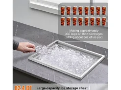 Geladeira Embutida SucceBuy, 53 x 43 x 46 cm, Baldes de Gelo de Aço Inoxidável com Tampa, Bar de Gelados para Cozinha Exterior