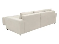 George", sofá-cama de canto de 4 lugares, estilo bolha, em tecido chenille - Bege
