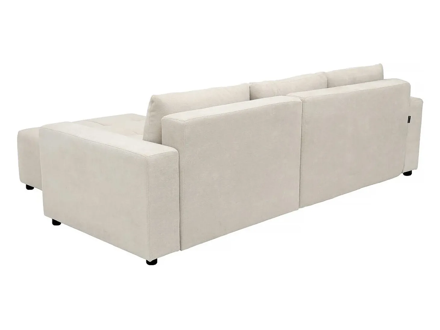 George", sofá-cama de canto de 4 lugares, estilo bolha, em tecido chenille - Bege