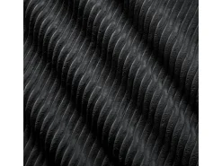Grande sofá angular modular 388cm - de Veludo cotelê - com 4 almofadas e 2 puffs - ergonómico - Preto