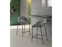 Greta - Banco em tecido preto - Conjunto de 2 peças