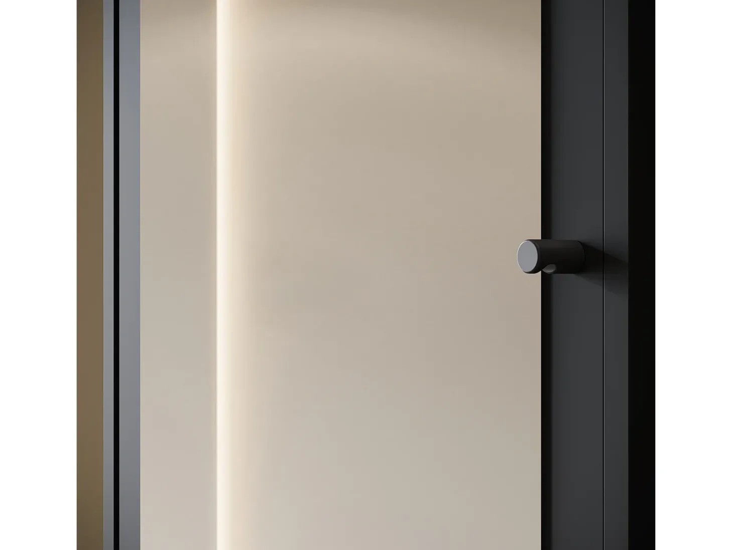 Guarda roupa moderna 90 cm roupeiro de entrada com espelho prateleiras e varão mate grafite preto