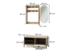 Guarda-roupa carvalho viking 100x40x45 eliza