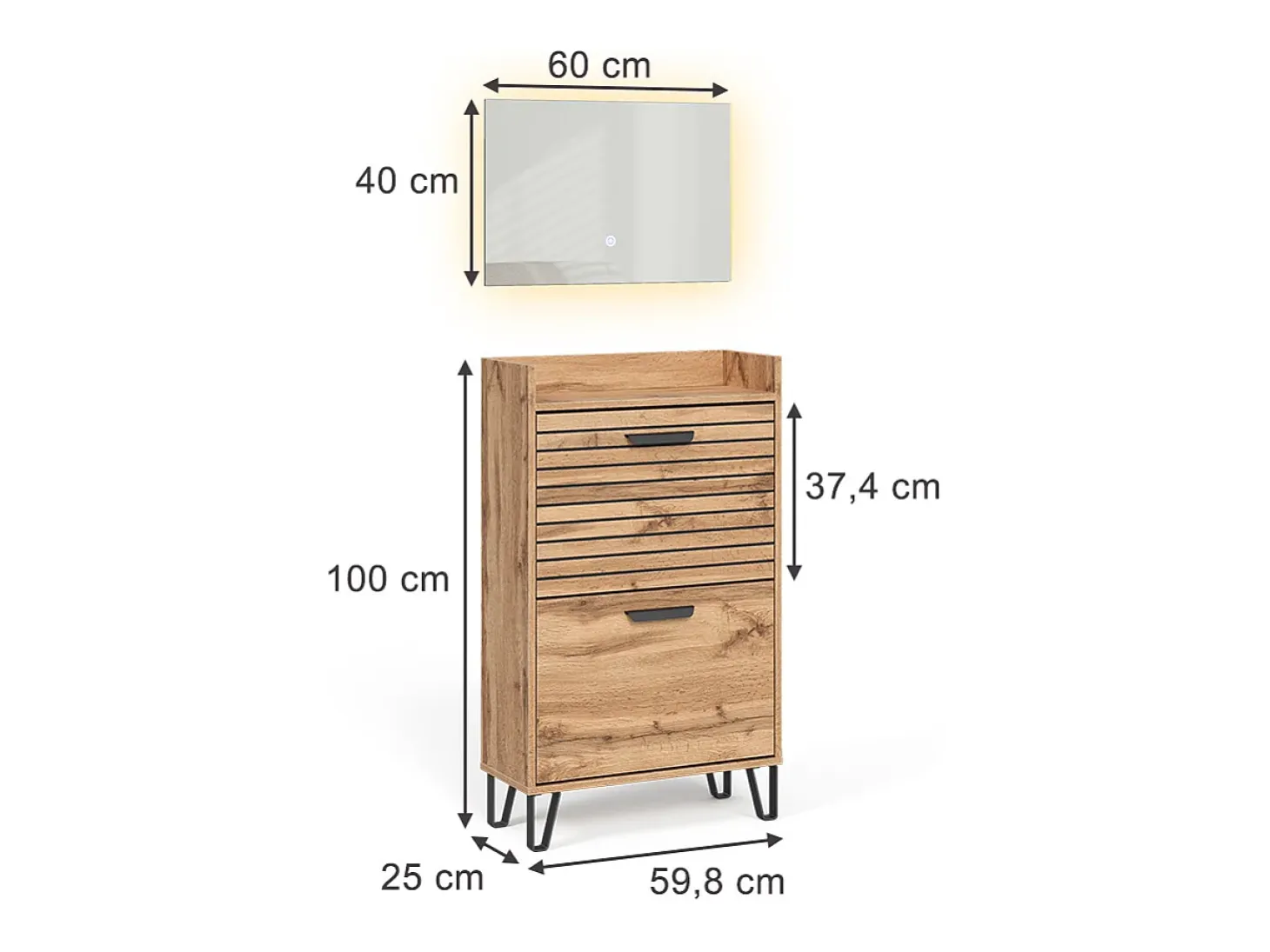 Guarda-roupa carvalho wotan 59.8x25x100 amber