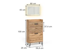 Guarda-roupa carvalho wotan 59.8x25x100 amber