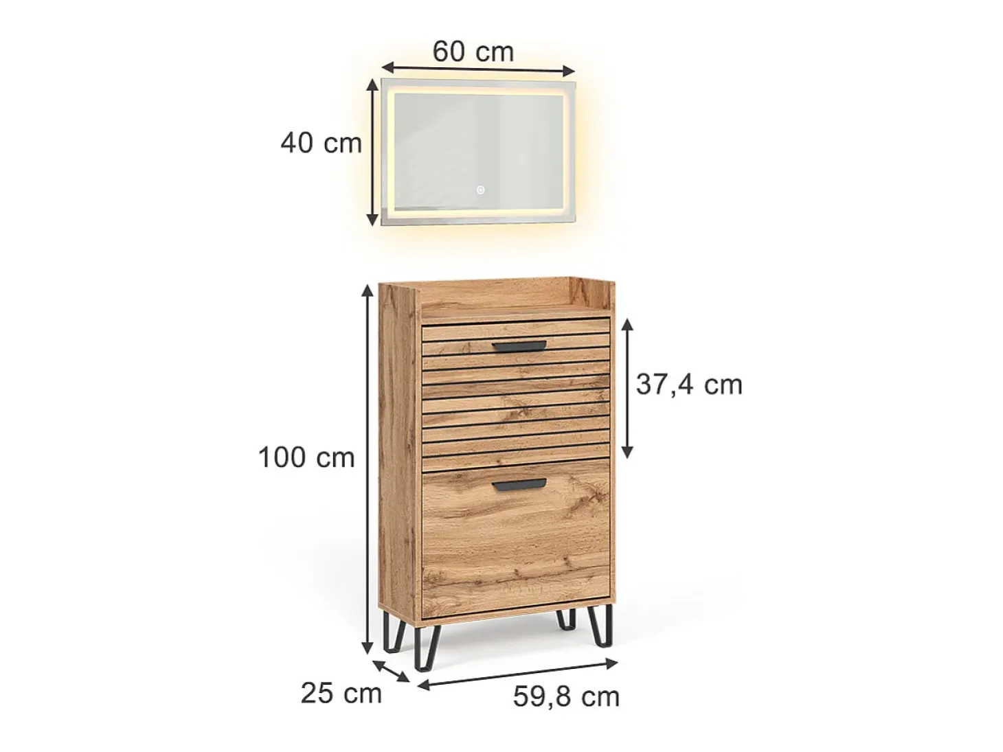 Guarda-roupa carvalho wotan 59.8x25x100 amber