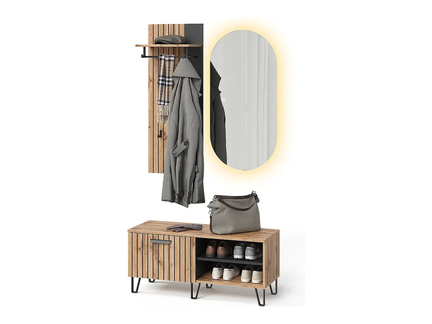 Guarda-roupa carvalho wotan 43x26.6x110 amber