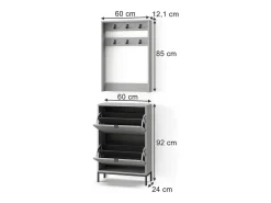 Guarda-roupa cinza 60x24x92 eliza