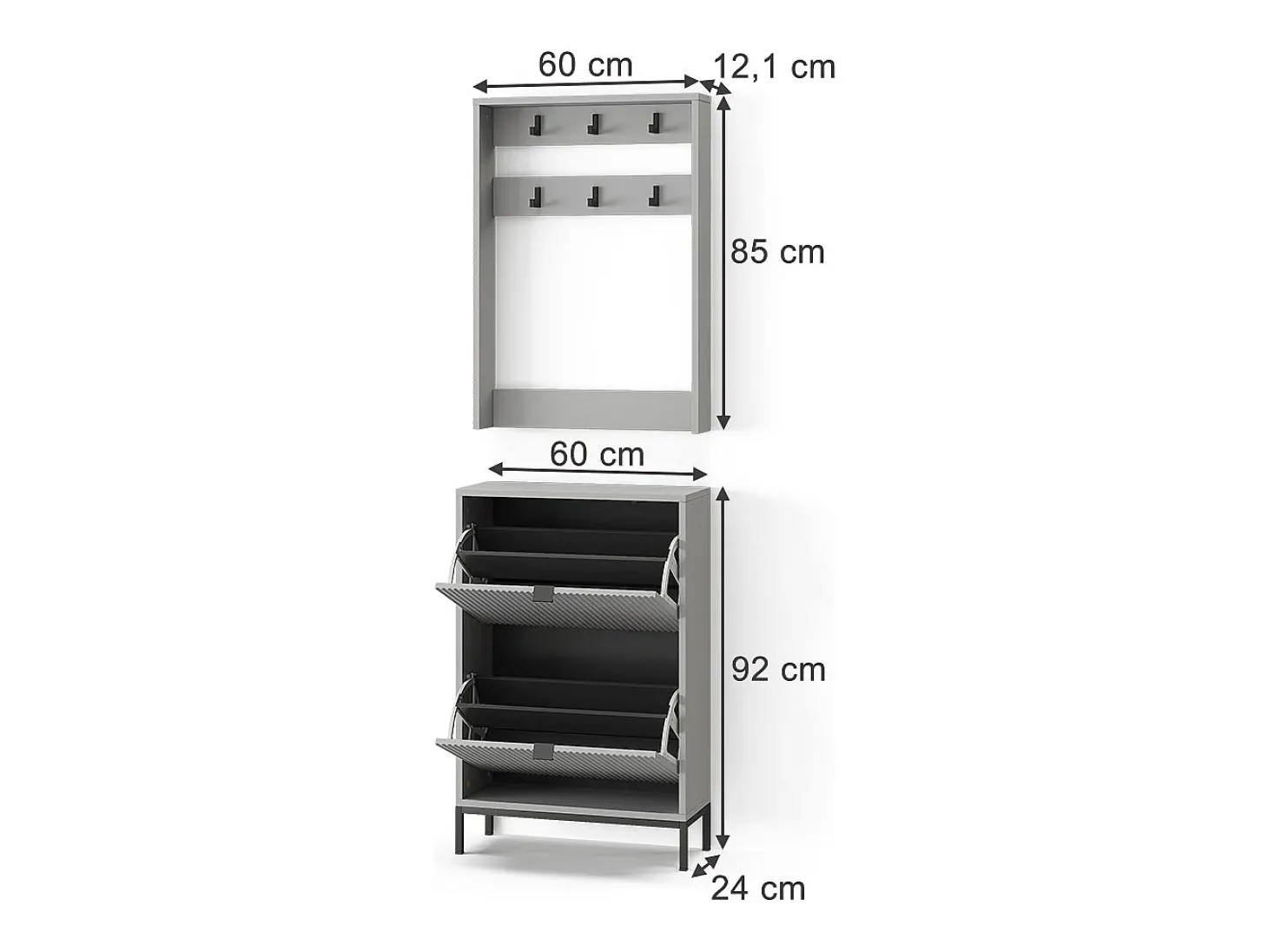 Guarda-roupa cinza 60x24x92 eliza