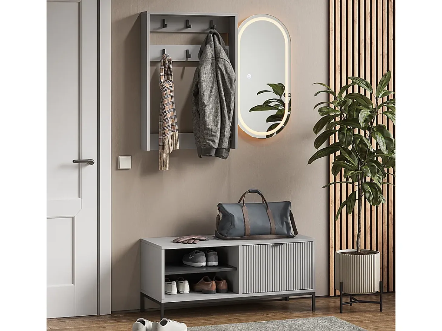 Guarda-roupa cinza 100x40x45 eliza