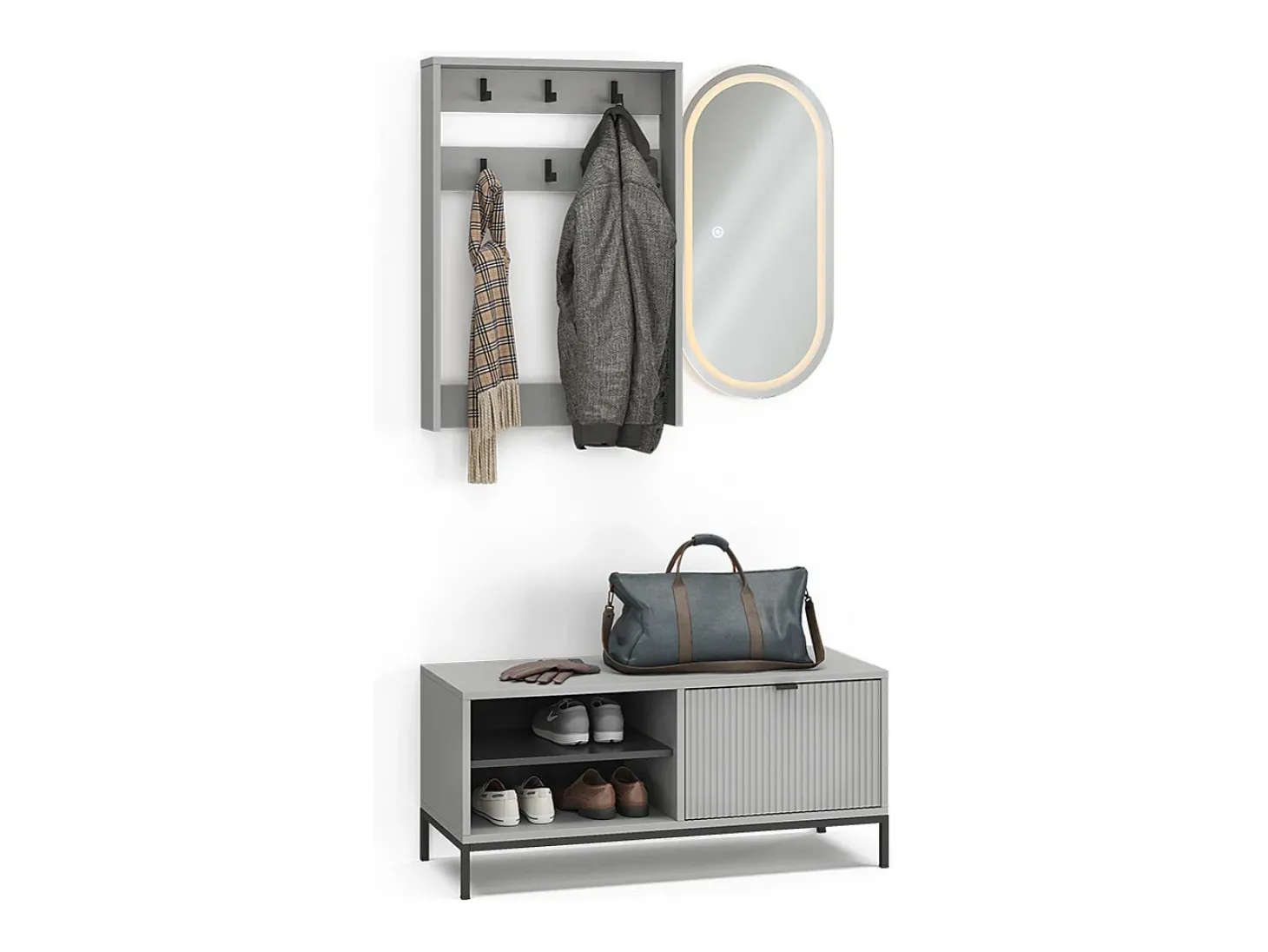 Guarda-roupa cinza 100x40x45 eliza