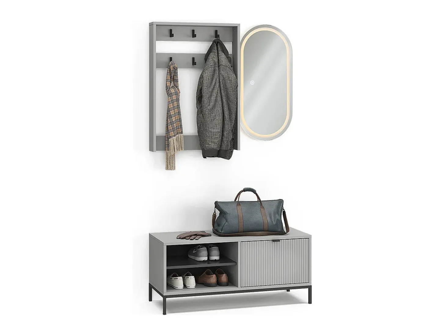 Guarda-roupa cinza 100x40x45 eliza