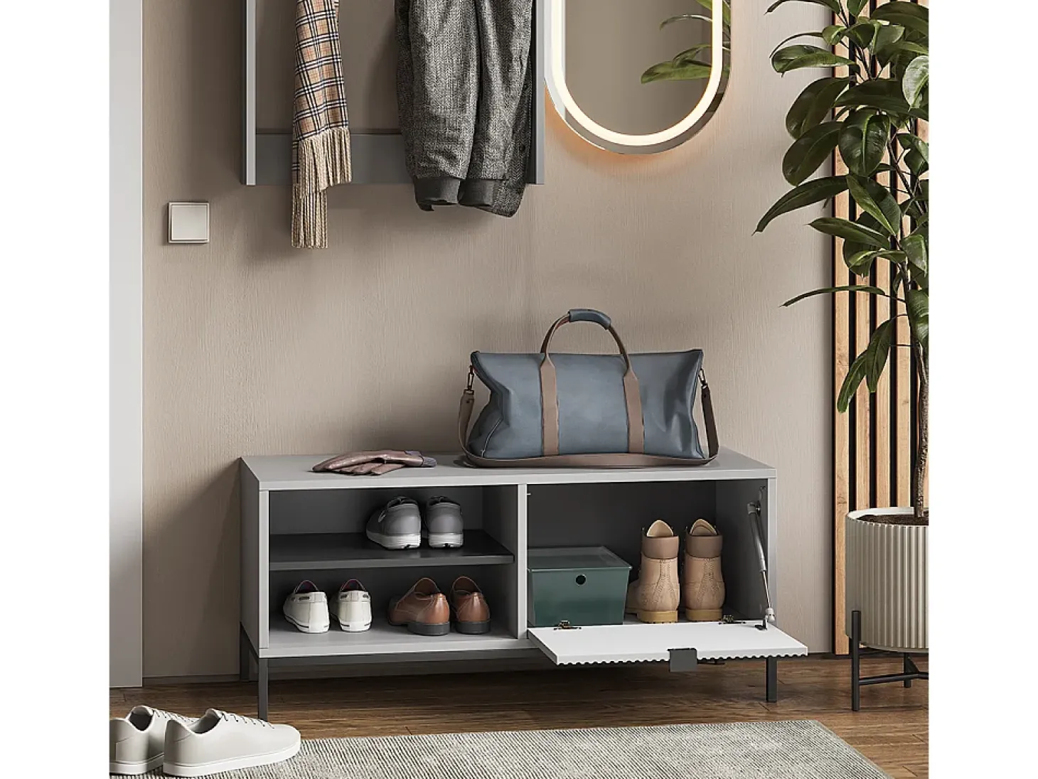 Guarda-roupa cinza 100x40x45 eliza
