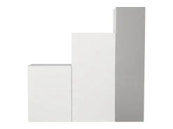 Guarda-roupa modular com 1 espelho e 3 portas branco - TELEZA