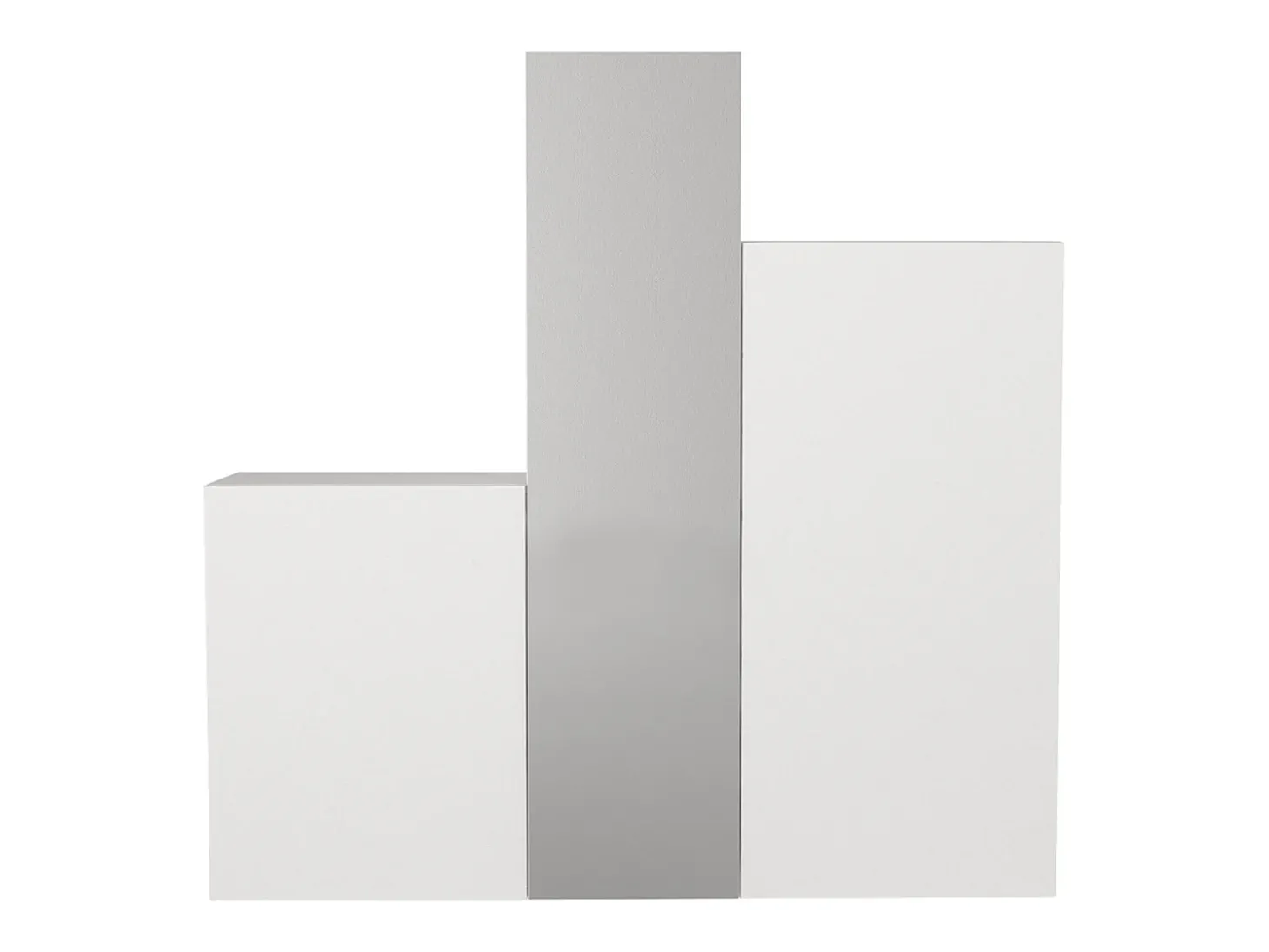 Guarda-roupa modular com 1 espelho e 3 portas branco - TELEZA