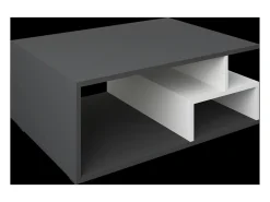 haaus Mesa de centro Tapa, Antracite/Branco, 80 x 50 x 40 cm
