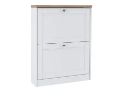 Heide | Sapateira com 2 portas basculantes em Wood Look White